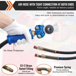 VEVOR 15FT Semi Truck Air Lines Kit with 2PCS Glad Hands, 3-in-1 Air Hoses & 7 Way ABS Electric Power Line, with 2PCS Gladhand Handles, 4PCS Seals and Tender Spring Kit for Semi Truck Trailer Tractor