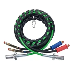 VEVOR 12FT Semi Truck Air Lines Kit with 2PCS Glad Hands, 3-in-1 Air Hoses & 7 Way ABS Electric Power Line, with 2PCS Gladhand Handles, 4PCS Seals and Tender Spring Kit for Semi Truck Trailer Tractor
