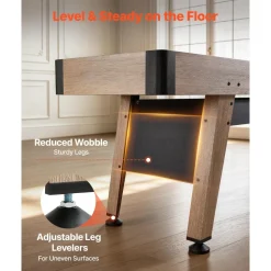 VEVOR 9 ft Shuffleboard Table, Scratch-Resistant Playfield for Smooth, Fast Puck Action, Pedestal Legs with Levelers for Optimum Stability, Shuffle Board w/ 8 Pucks, Wax, Brush, for Family Game Room