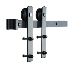VEVOR 8FT Sliding Barn Door Hardware Kit, 330LBS Heavy Duty Barn Door Track Kit for Double Doors, Fit 3.7-4.3FT Total Wide and 1.3