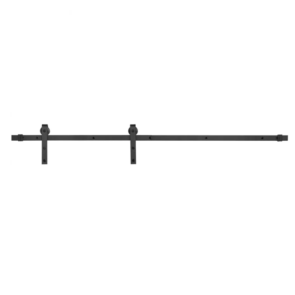 VEVOR 6FT Sliding Barn Door Hardware Kit, 330 LBS Weight Capacity, Compatible with 36 Inches Max Width & 1-3/8 to 1-3/4 Inches Thickness Single Sliding Barn Door, Durable Track & J-shape Roller, Black