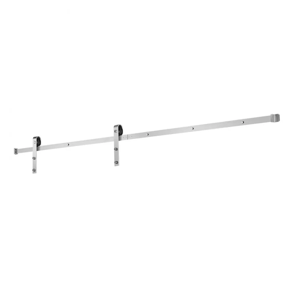 VEVOR 8FT Sliding Barn Door Hardware Kit, 330 LBS Weight Capacity, Compatible with 42 to 48 Inches Width & 1-3/8 to 1-3/4 Inches Thickness Single Sliding Barn Door, Durable Track & J-shape Roller