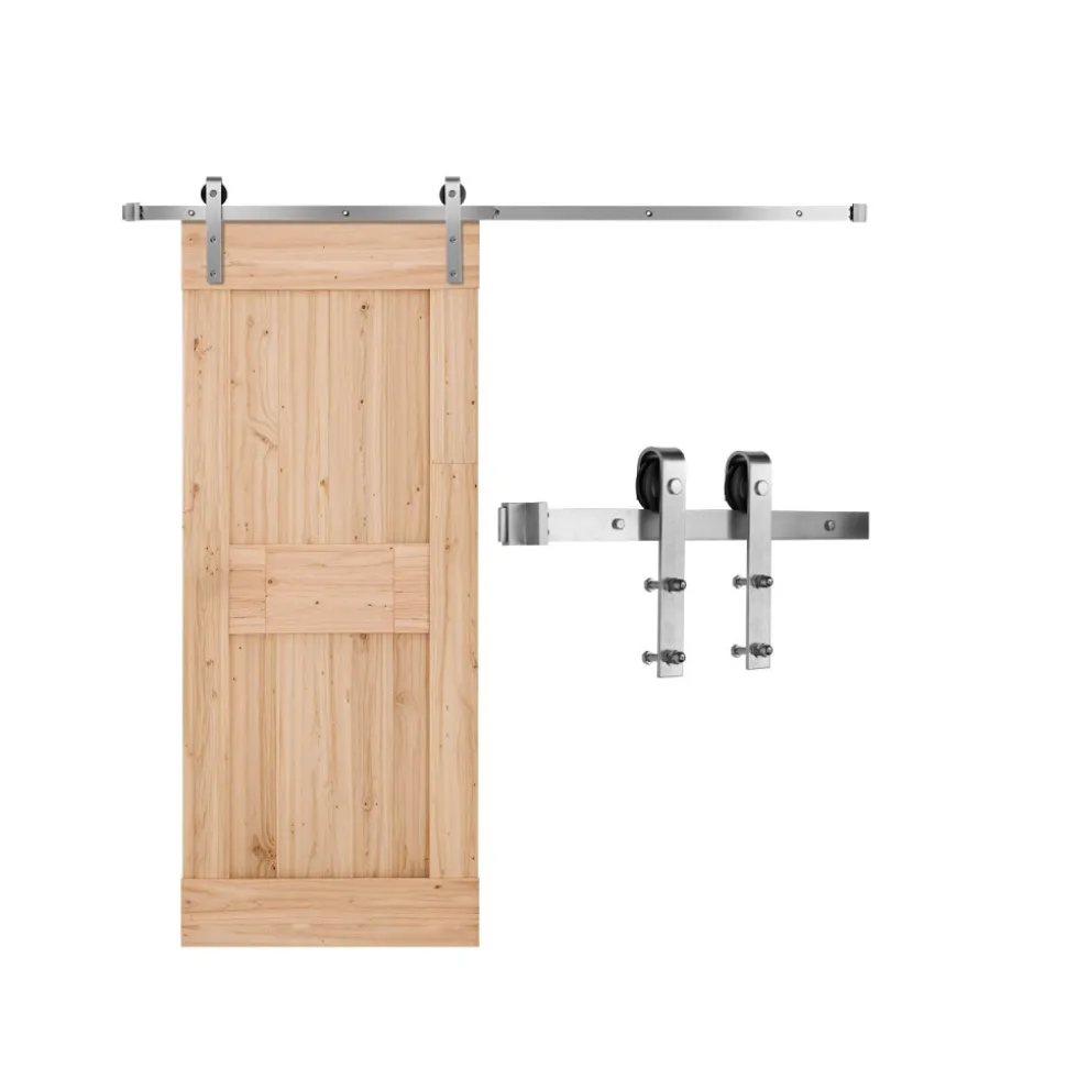 VEVOR 6.6FT Sliding Barn Door Hardware Kit, 330 LBS Weight Capacity, Compatible with 36 to 40 Inches Width & 1-3/8 to 1-3/4 Inches Thickness Single Sliding Barn Door, Durable Track & J-shape Roller