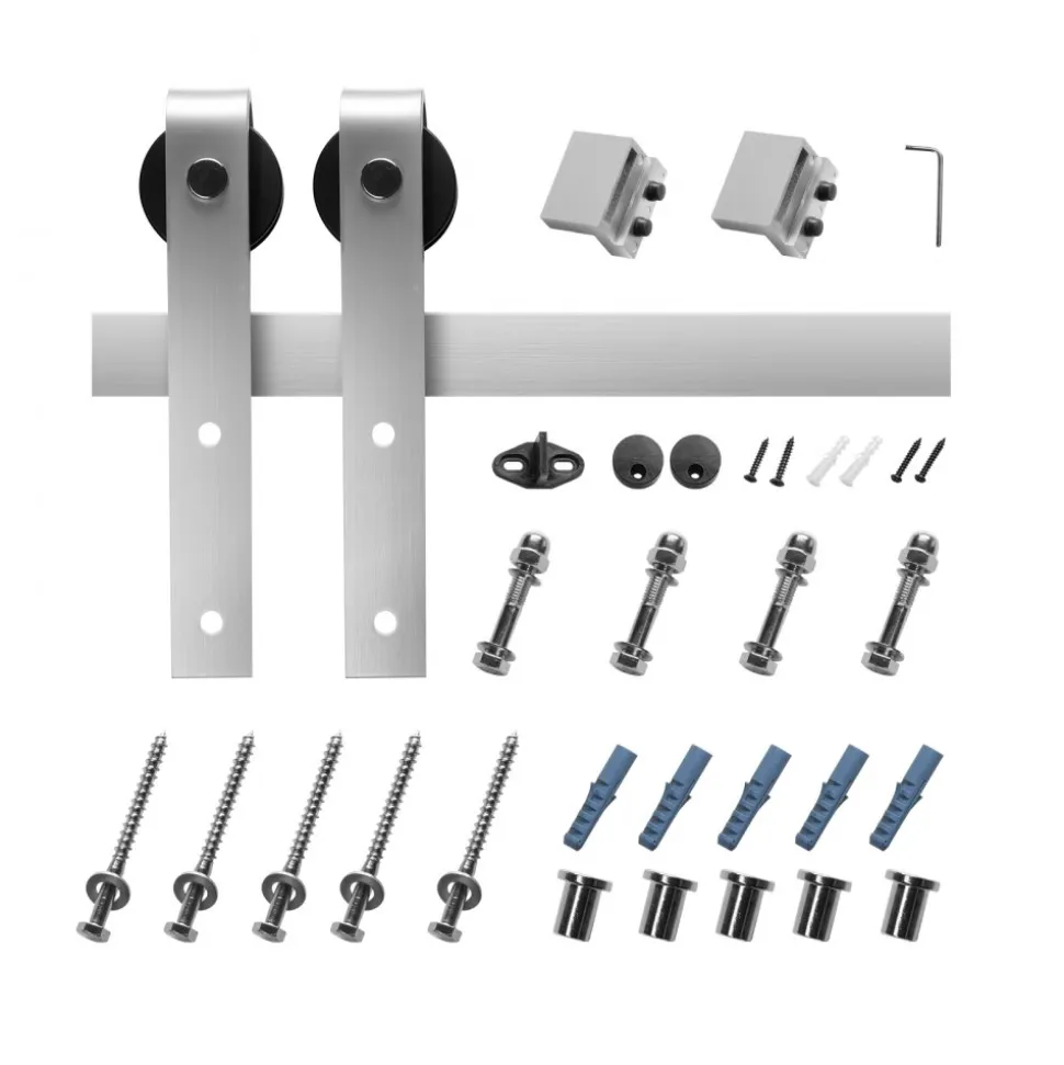 VEVOR 6.6FT Sliding Barn Door Hardware Kit, 330 LBS Weight Capacity, Compatible with 36 to 40 Inches Width & 1-3/8 to 1-3/4 Inches Thickness Single Sliding Barn Door, Durable Track & J-shape Roller