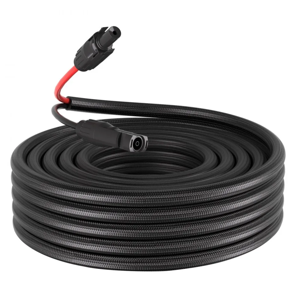 VEVOR 30FT Solar Panel Extension Cable, 10 AWG, Solar Panel Wire with Flame Retardant Protective Sleeving, Female and Male Connectors, IP67 Waterproof PV Wire, for Outdoor Automotive RV, Black & Red