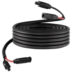 VEVOR 30FT Solar Panel Extension Cable, 10 AWG, Solar Panel Wire with Flame Retardant Protective Sleeving, Female and Male Connectors, IP67 Waterproof PV Wire, for Outdoor Automotive RV, Black & Red