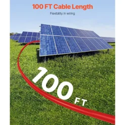 VEVOR 100FT Solar Panel Extension Cable 10AWG Waterproof PV 6mm² Cable Red