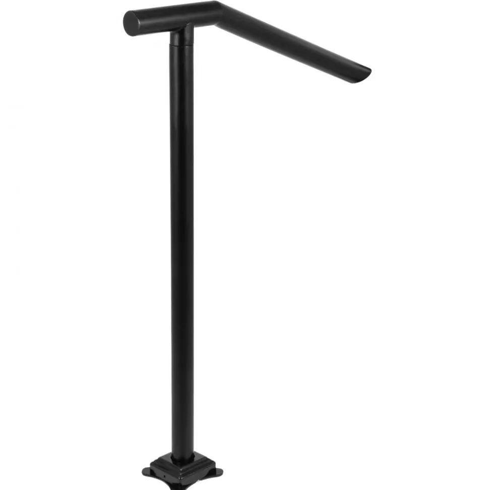 VEVOR 3Ft Step Railing, Iron Stair Handrail Floor Mounted Sturdy Black Arched Handrails for Outdoor Indoor Steps Fits 2 to 3 Steps