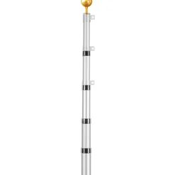 VEVOR 25FT Telescoping Flag pole Kit, Heavy Duty Aluminum Alloy in Ground Flag Poles for Outside, 3 Display Modes Flagpole with 3x5 American Flag, Professional Accessories, Silver