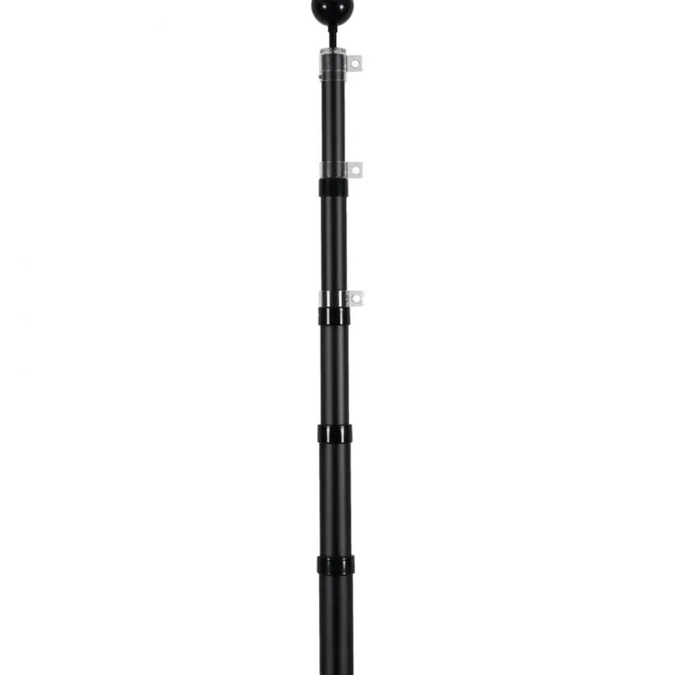 VEVOR 25FT Telescoping Flag pole Kit, Heavy Duty Aluminum Alloy in Ground Flag Poles for Outside, 3 Display Modes Flagpole with 3x5 American Flag, Professional Accessories, Black