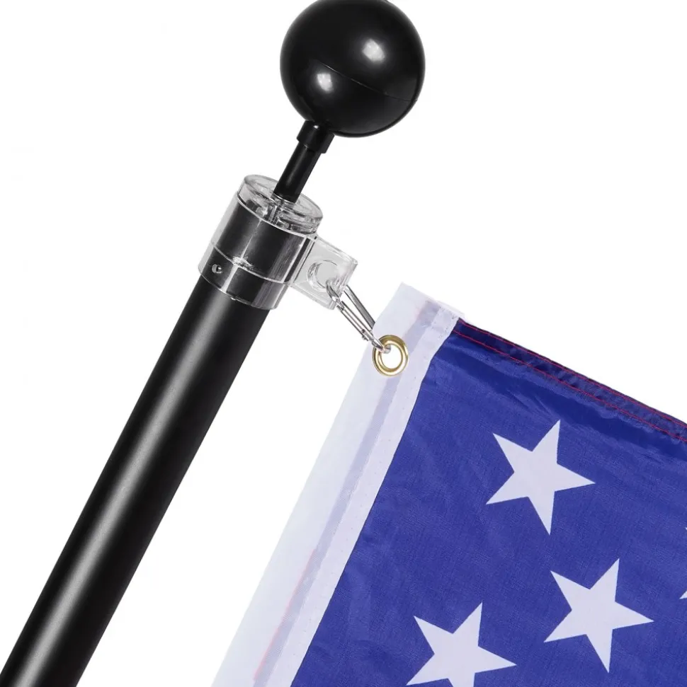 VEVOR 20FT Telescoping Flag pole Kit, Heavy Duty Aluminum Alloy in Ground Flag Poles for Outside, 3 Display Modes Flagpole with 3x5 American Flag, Professional Accessories, Black