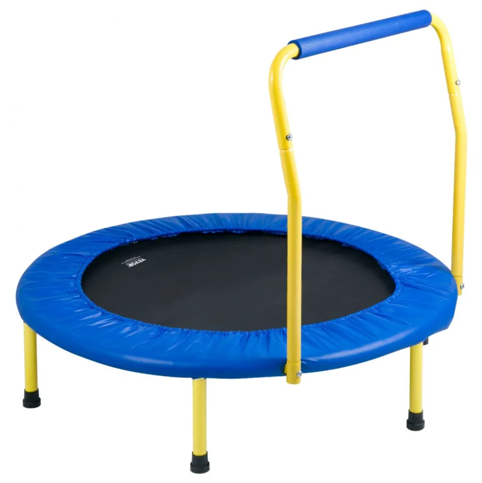 VEVOR 3FT Trampoline for Kids, 36" Trampolines Indoor/Outdoor Trampoline for Toddlers, Foldable Mini Baby Trampoline with Foam Handle, Recreational Trampoline Birthday Gift for 3+ Years Kids