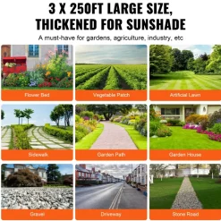 VEVOR 3FTx50FT Premium Heavy Duty Weed Barrier Landscape Fabric, 3.2OZ Woven Geotextile Fabric Under Gravel, High Permeability for Weed Blocker Weed Mat, Driveway Fabric, Weed Control Garden Cloth
