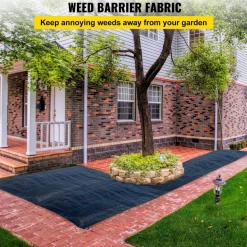 VEVOR 6.5FTx300FT Premium Weed Barrier Fabric Heavy Duty 3.2OZ, Woven Weed Control Fabric, High Permeability Good for Flower Bed, Geotextile Fabric for Underlayment, Polyethylene Ground Cover