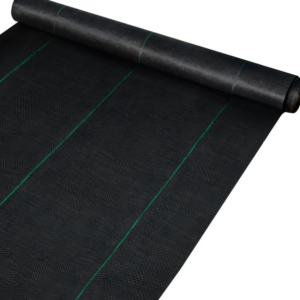 VEVOR 6.5FTx300FT Premium Weed Barrier Fabric Heavy Duty 3.2OZ, Woven Weed Control Fabric, High Permeability Good for Flower Bed, Geotextile Fabric for Underlayment, Polyethylene Ground Cover