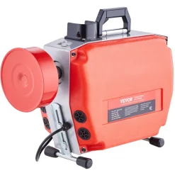 VEVOR 120FT x 7/8 Inch Drain Cleaner Machine, 420W Electric Sewer Snake Auger Manual Feed - with 6 Cutters, 2 Steel Cables (120' x 7/8