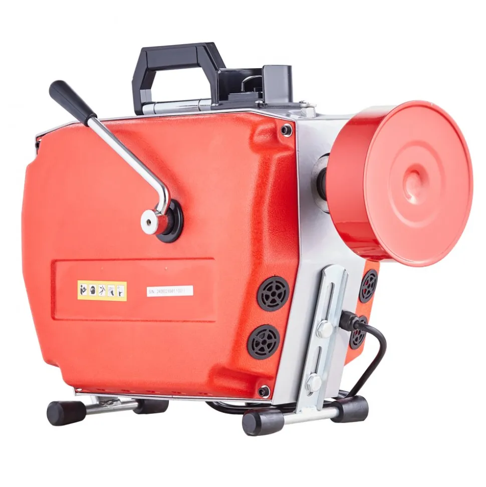 VEVOR 120FT x 7/8 Inch Drain Cleaner Machine, 420W Electric Sewer Snake Auger Manual Feed - with 6 Cutters, 2 Steel Cables (120' x 7/8" and 18' x 3/8") & CW/CCW Control for 1.9" to 6" Pipes
