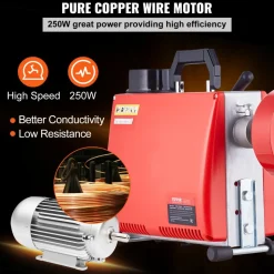 VEVOR 66FT x 5/8 Inch Drain Cleaner Machine, 250W Electric Sewer Snake Auger Manual Feed - with 7 Cutters, 2 Steel Cables (66' x 5/8