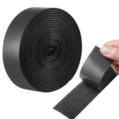 VEVOR 16 ft x 1.5 in Hook and Loop Tape, Hook Loop Heavy Duty Strips Rolls, Strong Nylon Self Adhesive Strips Roll, Sticky Back Fastener Tape Roll Ideal for Home Office School and Crafting, Black