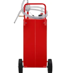 VEVOR Fuel Caddy, 35 Gallon, Gas Storage Tank on 4 Wheels, with Manuel Transfer Pump, Gasoline Diesel Fuel Container for Cars, Lawn Mowers, ATVs, Boats, More, Red