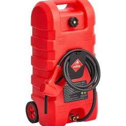 VEVOR Fuel Caddy, 15 Gallon, Portable Fuel Tank with Gravity & Hand Pump Modes, Fuel Tank Container with Wheels, 10 ft Delivery Hose & Manual Pump, Gas Caddy for Motorboats, ATVs, Gasoline & Diesel