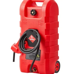 VEVOR Fuel Caddy, 15 Gallon, Portable Fuel Tank with Gravity & Hand Pump Modes, Fuel Tank Container with Wheels, 10 ft Delivery Hose & Manual Pump, Gas Caddy for Motorboats, ATVs, Gasoline & Diesel