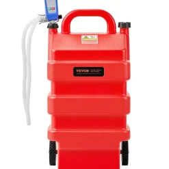 VEVOR Fuel Caddy, 16 Gallon, Portable Fuel Tank with 12V DC 2.5 GPM Electric Fuel Transfer Pump, 4 ft Delivery Hose & Auto-Stop Sensor Nozzle, Tank Adapters, Suitable for Diesel & Gasoline, Red