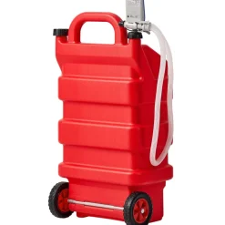 VEVOR Fuel Caddy, 16 Gallon, Portable Fuel Tank with 12V DC 2.5 GPM Electric Fuel Transfer Pump, 4 ft Delivery Hose & Auto-Stop Sensor Nozzle, Tank Adapters, Suitable for Diesel & Gasoline, Red