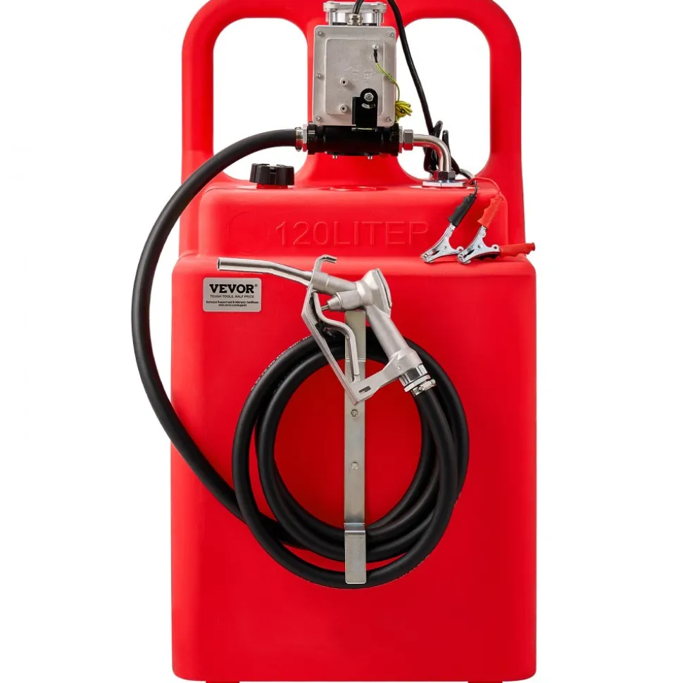 VEVOR Fuel Caddy, 32 Gallon, Portable Fuel Tank with 12V DC 15 GPM Electric Fuel Transfer Pump, 13 ft Delivery Hose & Aluminum Alloy Manual Nozzle, Gas Caddy for Motorboats, ATVs, Diesel & Gasoline