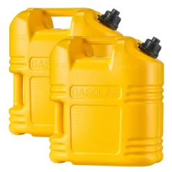 VEVOR Fuel Container, 5 Gallon, Gas Tank with Spout & Clear Scale, 15 L/min Max Flow Rate, Secure & Leak-proof, Portable Flat Fluid Container for Most Cars Motorcycle ATV UTV, Red, 1 Pack