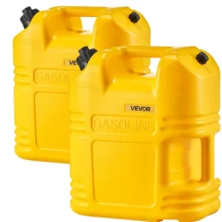 VEVOR Fuel Container, 5 Gallon, Gas Tank with Spout & Clear Scale, 15 L/min Max Flow Rate, Secure & Leak-proof, Portable Flat Fluid Container for Most Cars Motorcycle ATV UTV, Red, 1 Pack