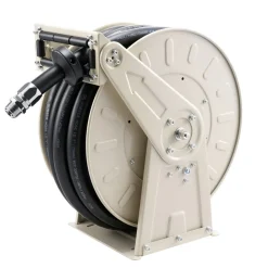 VEVOR Fuel Hose Reel, 1 inch x 50 ft Retractable, Spring Driven Auto Swivel Rewind, 300 PSI, Heavy-Duty Carbon Steel Construction with Industrial Grade Rubber Hose, for Diesel Fuel, Kerosene