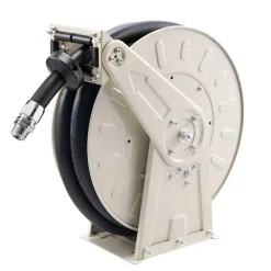 VEVOR Fuel Hose Reel, 1 inch x 33 ft Retractable, Spring Driven Auto Swivel Rewind, 300 PSI, Heavy-Duty Carbon Steel Construction with Industrial Grade Rubber Hose, for Diesel Fuel, Kerosene
