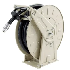 VEVOR Fuel Hose Reel, 3/4 inch x 33 ft Retractable, Spring Driven Auto Swivel Rewind, 300 PSI, Heavy-Duty Carbon Steel Construction with Industrial Grade Rubber Hose, for Diesel Fuel, Kerosene