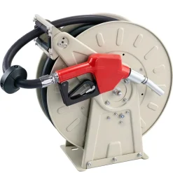 VEVOR Fuel Hose Reel, 3/4 inch x 33 ft Retractable, Spring Driven Auto Swivel Rewind, 300 PSI, Heavy-Duty Carbon Steel Construction with Industrial Grade Rubber Hose, for Diesel Fuel, Kerosene