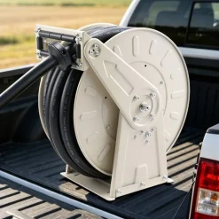 VEVOR Fuel Hose Reel, 3/4 inch x 66 ft Retractable, Spring Driven Auto Swivel Rewind, 300 PSI, Heavy-Duty Carbon Steel Construction with Industrial Grade Rubber Hose, for Diesel Fuel, Kerosene