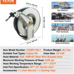 VEVOR Fuel Hose Reel, 1/2