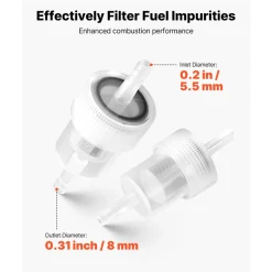 VEVOR Fuel Pipe Hose Line Kit, 196.9″ Diesel Heater Fuel Line Kit, Replaceable Parking Heater Fuels Lines Kits with Lines Filters Clips & Hoses, Tank Diesel Heater Accessories for 2KW 5KW 8KW Heaters
