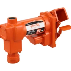 VEVOR Fuel Transfer Pump, 12V DC 20 GPM 1/4 HP, Gasoline Extractor Pump with Automatic Nozzle, Discharge Hose & Suction Pipe for Gasoline, Diesel, Kerosene, Ethanol & Methanol Blends, and Biodiesel