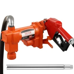 VEVOR Fuel Transfer Pump, 12V DC 16 GPM 1/4 HP, Gasoline Extractor Pump with Automatic Nozzle, Discharge Hose & Suction Pipe for Gasoline, Diesel, Kerosene, Ethanol & Methanol Blends, and Biodiesel