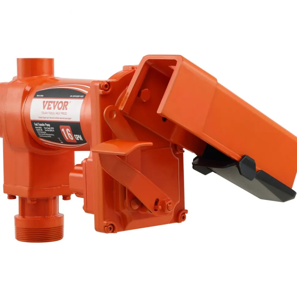 VEVOR Fuel Transfer Pump, 12V DC 16 GPM 1/4 HP, Gasoline Extractor Pump with Automatic Nozzle, Discharge Hose & Suction Pipe for Gasoline, Diesel, Kerosene, Ethanol & Methanol Blends, and Biodiesel