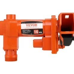 VEVOR Fuel Transfer Pump, 12V DC 16 GPM 1/4 HP, Gasoline Extractor Pump with Automatic Nozzle, Discharge Hose & Suction Pipe for Gasoline, Diesel, Kerosene, Ethanol & Methanol Blends, and Biodiesel