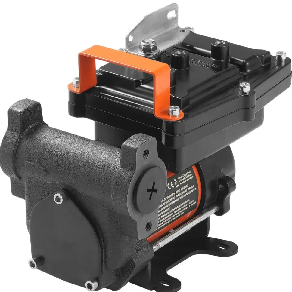VEVOR Fuel Transfer Pump, 12V DC 15 GPM 1/4 HP, Portable Electric Diesel Transfer Pump with Auto Shut-Off Fuel Nozzle, Long Inlet & Outlet Hose for Gasoline, Diesel, Kerosene, Methanol Blends