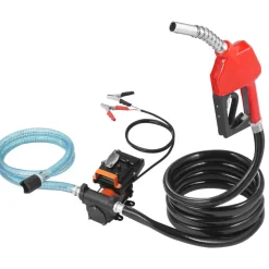 VEVOR Fuel Transfer Pump, 12V DC 15 GPM 1/4 HP, Portable Electric Diesel Transfer Pump with Auto Shut-Off Fuel Nozzle, Long Inlet & Outlet Hose for Gasoline, Diesel, Kerosene, Methanol Blends