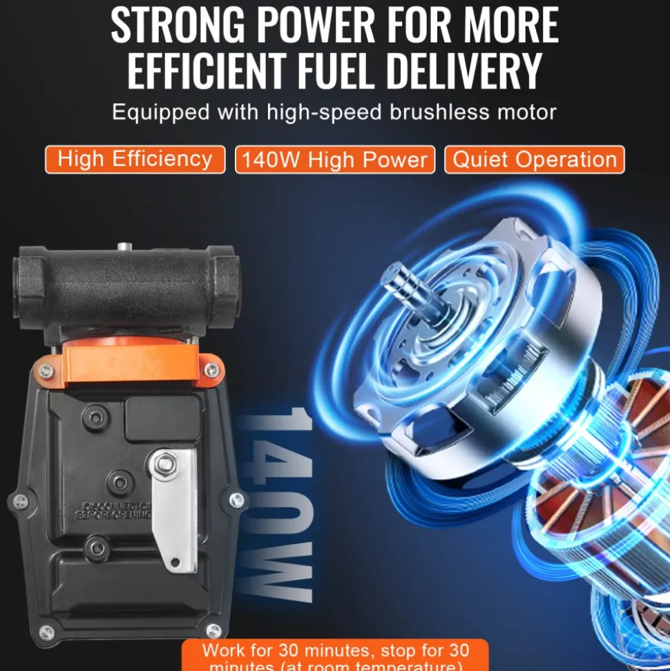 VEVOR Fuel Transfer Pump, 12V DC 15 GPM 1/4 HP, Portable Electric Diesel Transfer Pump with Auto Shut-Off Fuel Nozzle, Long Inlet & Outlet Hose for Gasoline, Diesel, Kerosene, Methanol Blends