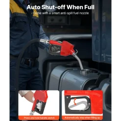 VEVOR Fuel Transfer Pump, 12V DC 10 GPM, Portable Diesel Transfer Pump Kit, with Auto Shut-Off Nozzle, Discharge Hose, Overheat Protection, Power Cable, Explosion-Proof, for Gasoline Diesel Kerosene