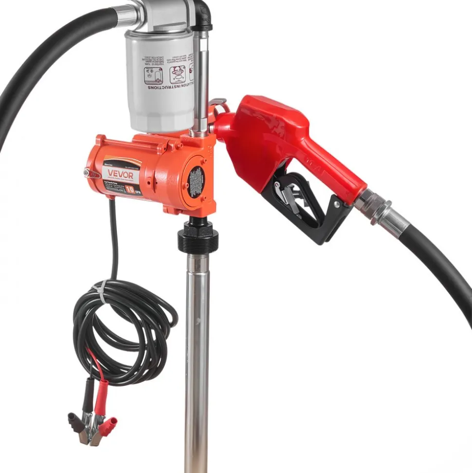 VEVOR Fuel Transfer Pump, 12V DC 10 GPM, Portable Diesel Transfer Pump Kit, with Auto Shut-Off Nozzle, Discharge Hose, Overheat Protection, Power Cable, Explosion-Proof, for Gasoline Diesel Kerosene