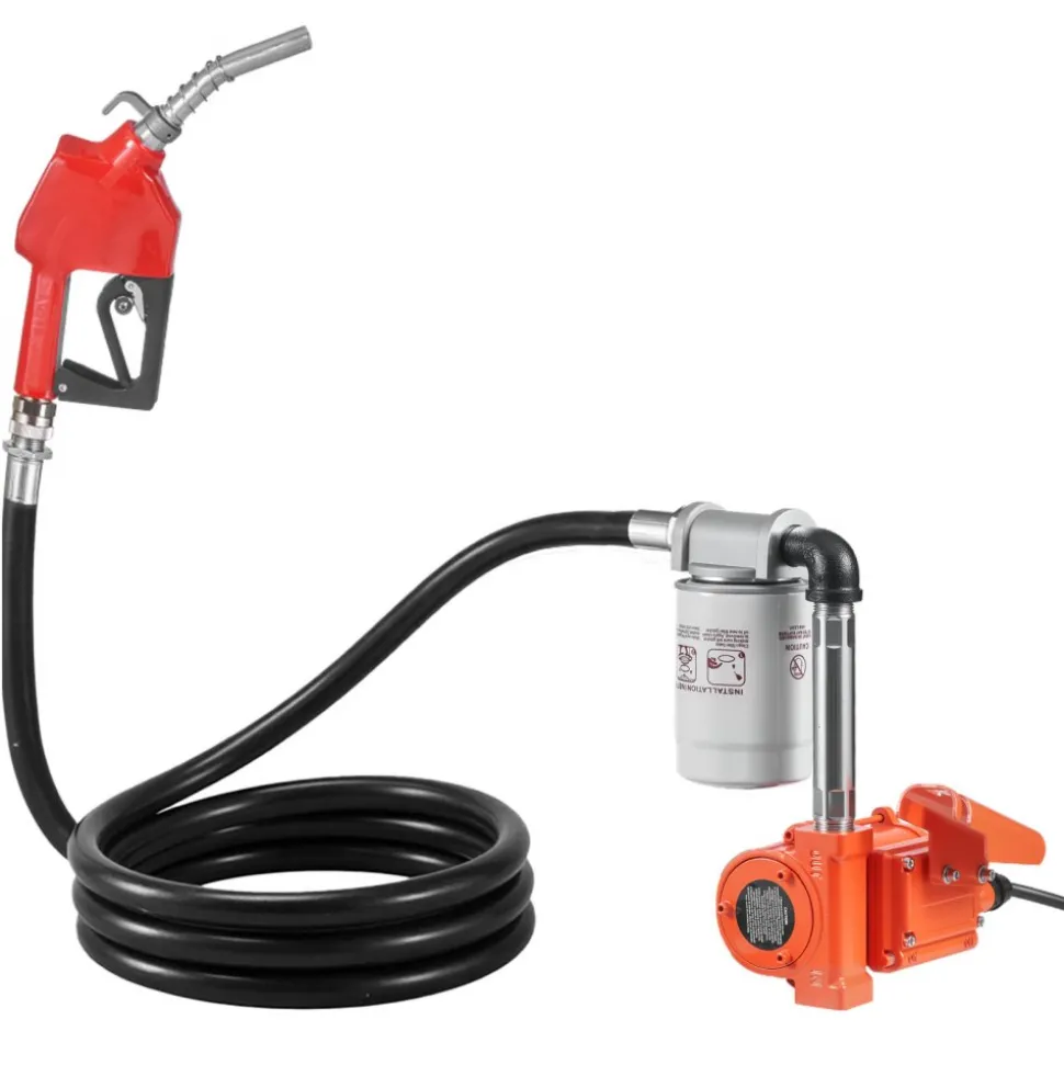 VEVOR Fuel Transfer Pump, 12V DC 10 GPM, Portable Diesel Transfer Pump Kit, with Auto Shut-Off Nozzle, Discharge Hose, Overheat Protection, Power Cable, Explosion-Proof, for Gasoline Diesel Kerosene