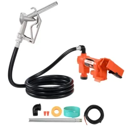 VEVOR Fuel Transfer Pump, 12V DC 20 GPM 1/4 HP Diesel Pump, Extractor Pumps with Manual Nozzle, Discharge Hose and Suction Pipe, for Gasoline, Diesel, Kerosene, Ethanol-Methanol Blends & Biodiesel
