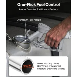 VEVOR Fuel Transfer Pump, 12V DC 20 GPM 1/4 HP Diesel Pump, Extractor Pumps with Manual Nozzle, Discharge Hose and Suction Pipe, for Gasoline, Diesel, Kerosene, Ethanol-Methanol Blends & Biodiesel